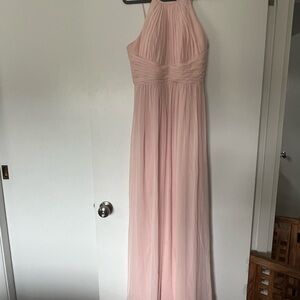 Elegant Pink Halter Maxi Dress